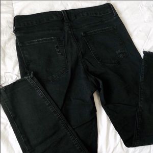 Just Black Demin black cropped distressed jeans